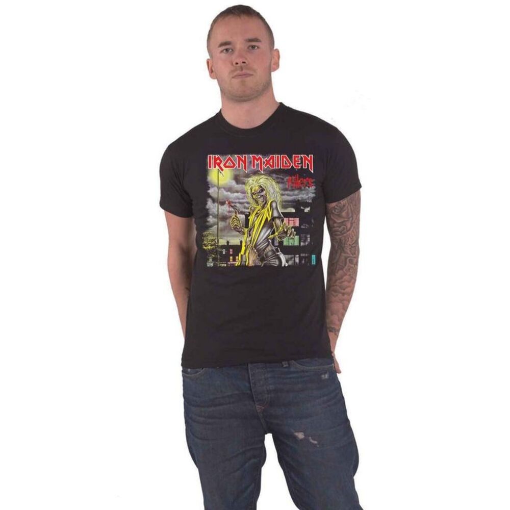 Iron Maiden Unisex Adult Killers V.2. Album Track List Back Print T-Shirt / Blac
